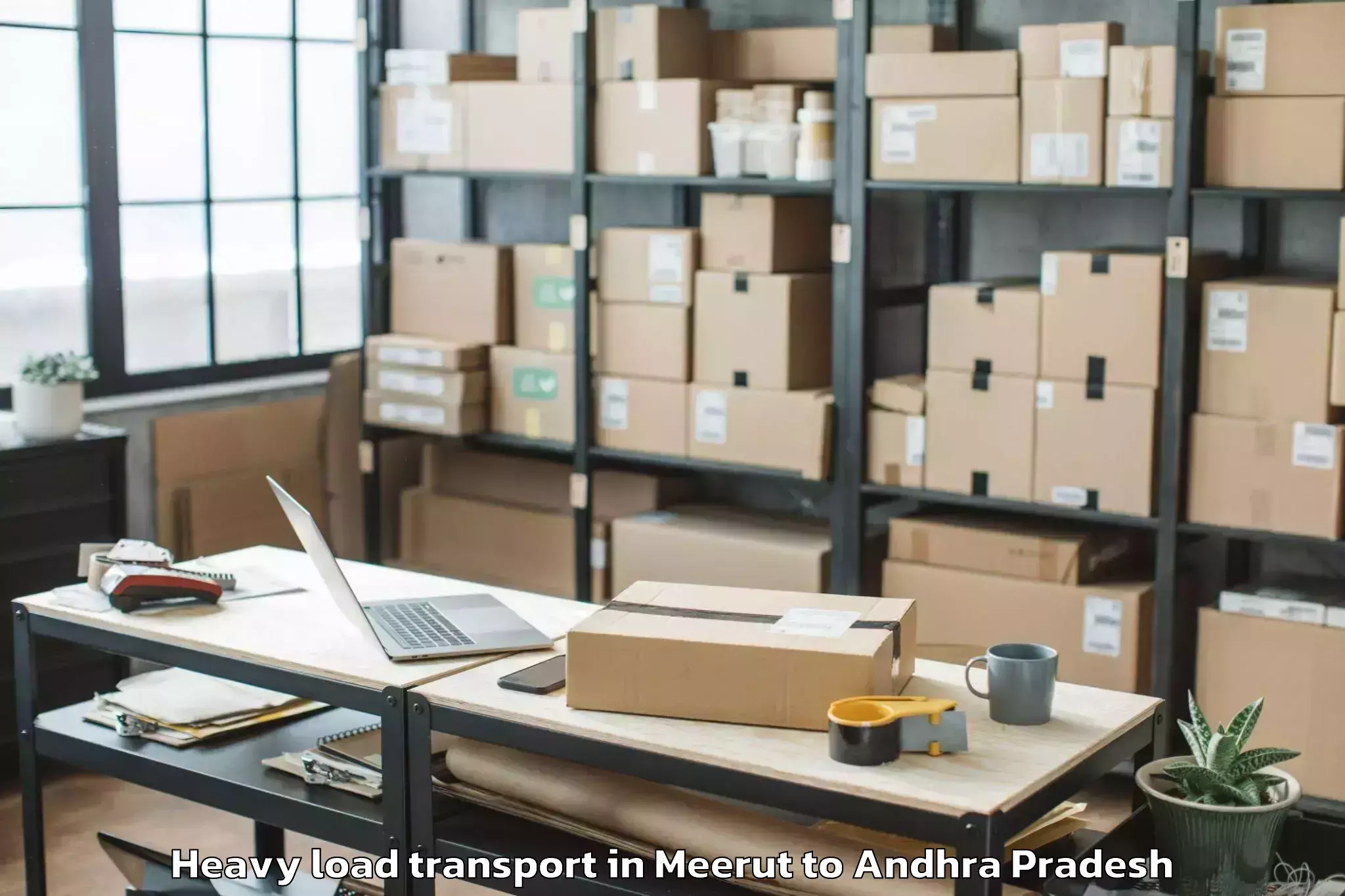 Top Meerut to Ainavilli Heavy Load Transport Available